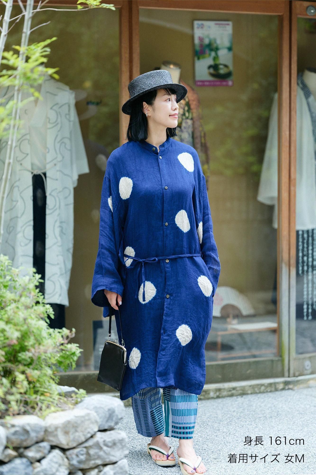 近清絞り 麻 薙刀かり衣（なぎなたかりごろも）／水玉大（みずた