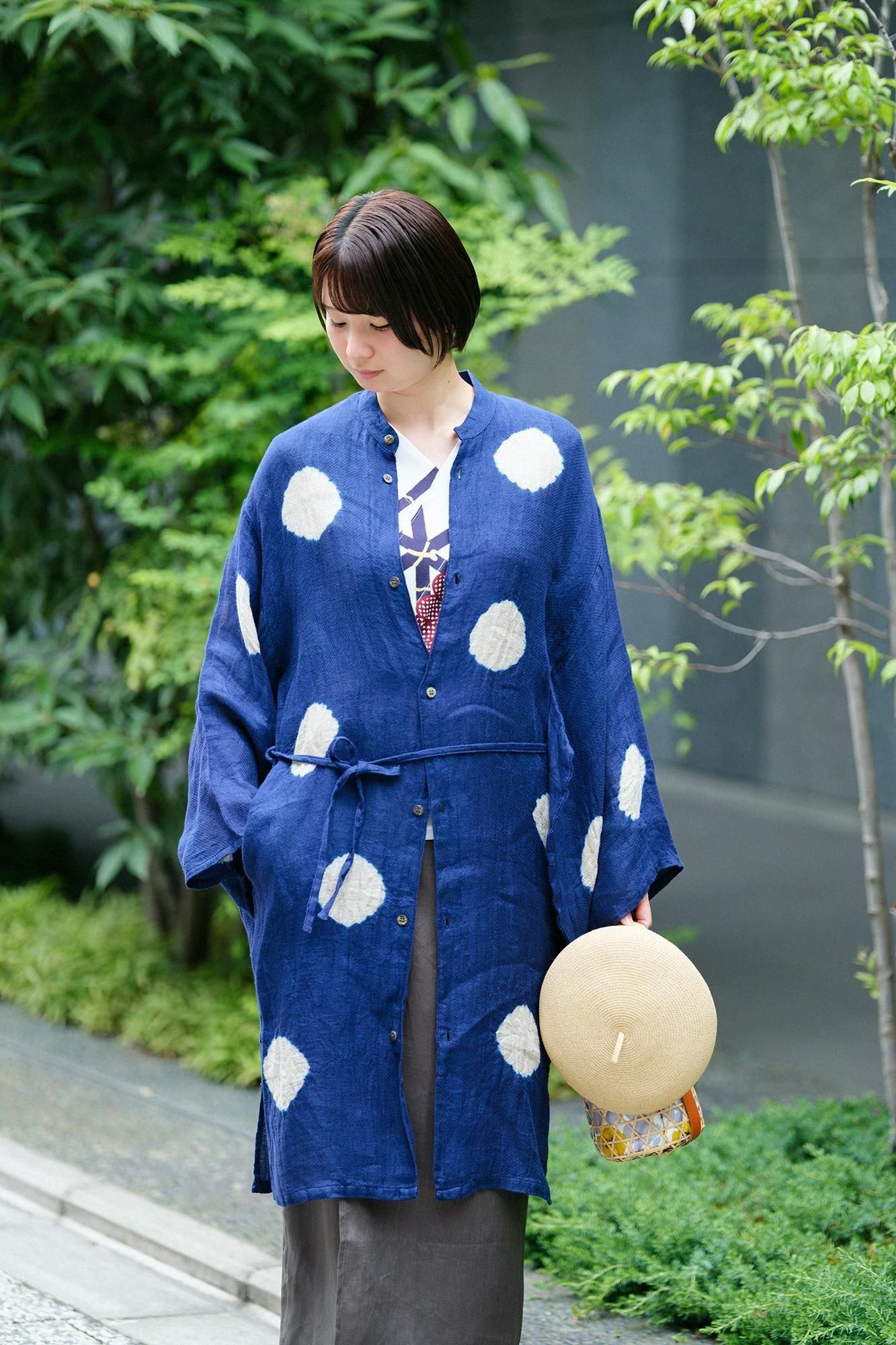 近清絞り 麻 薙刀かり衣（なぎなたかりごろも）／水玉大（みずた