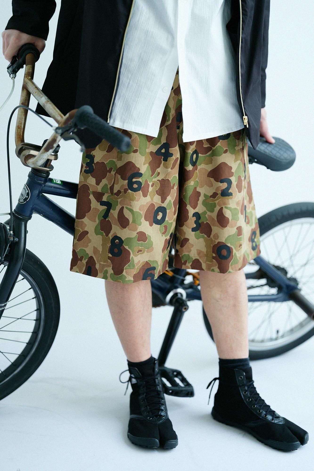 リネンツイル BIKEショーツ／duck hunter camo SO-SU-U 空五倍子