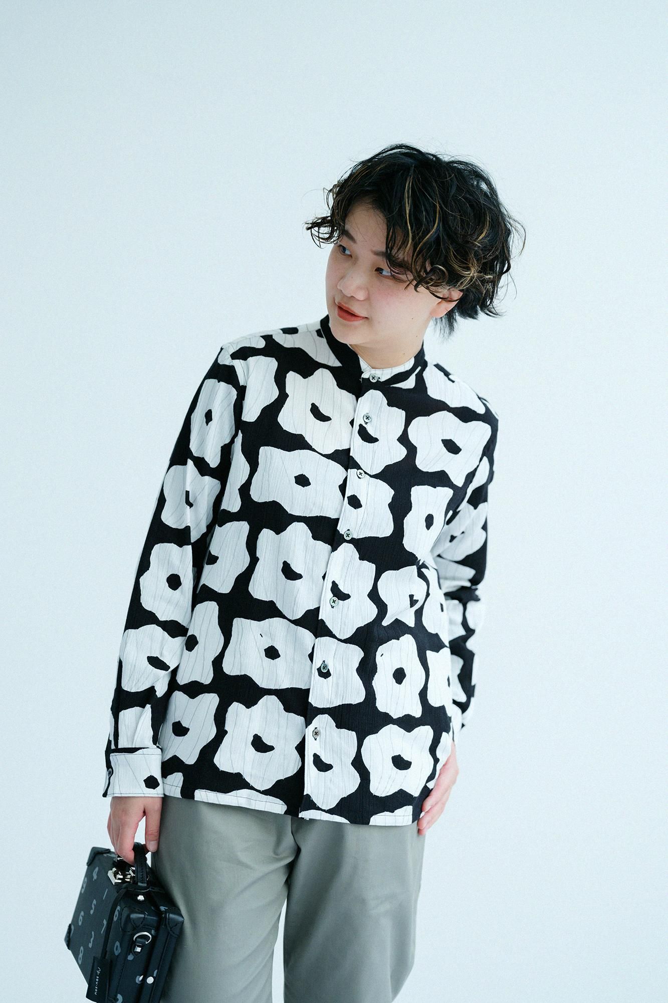 Sou 深層から見た景色 会場限定くじ A賞 サイン入りTシャツ ◯予約】高島縮 20/20 スタンドカラーシャツ／なびく（※10月7