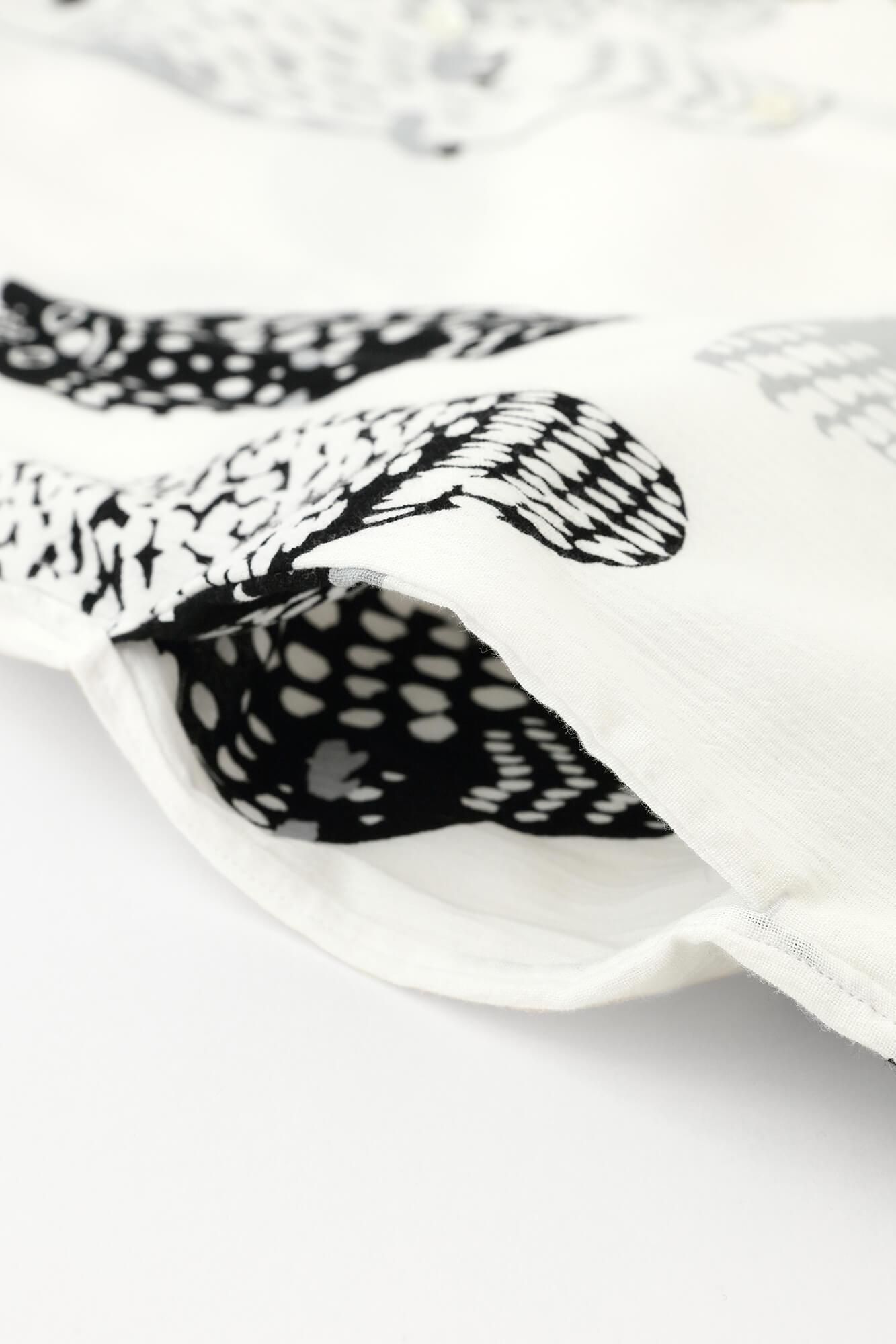 日本製 SOU・SOU ワンピースふくろう Lサイズぐらい 高島縮 20/20 グランシャツワンピース 6分袖／ふくろう