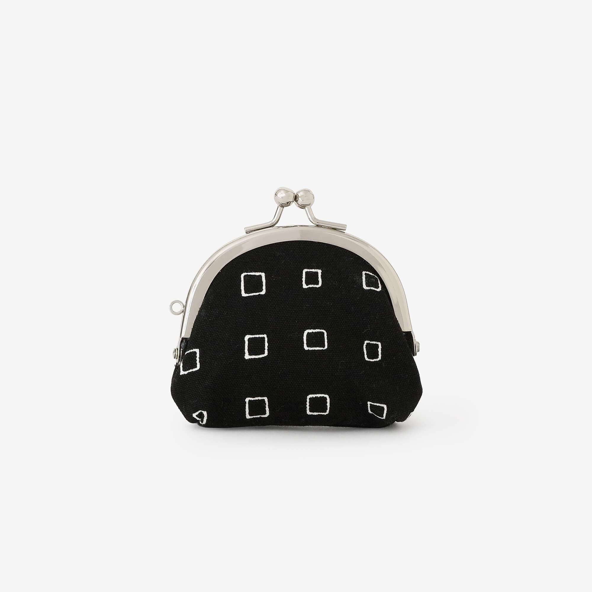 No.12 Soft Canvas Gamaguchi Clasp Purse（Small）/ Masu Black × White