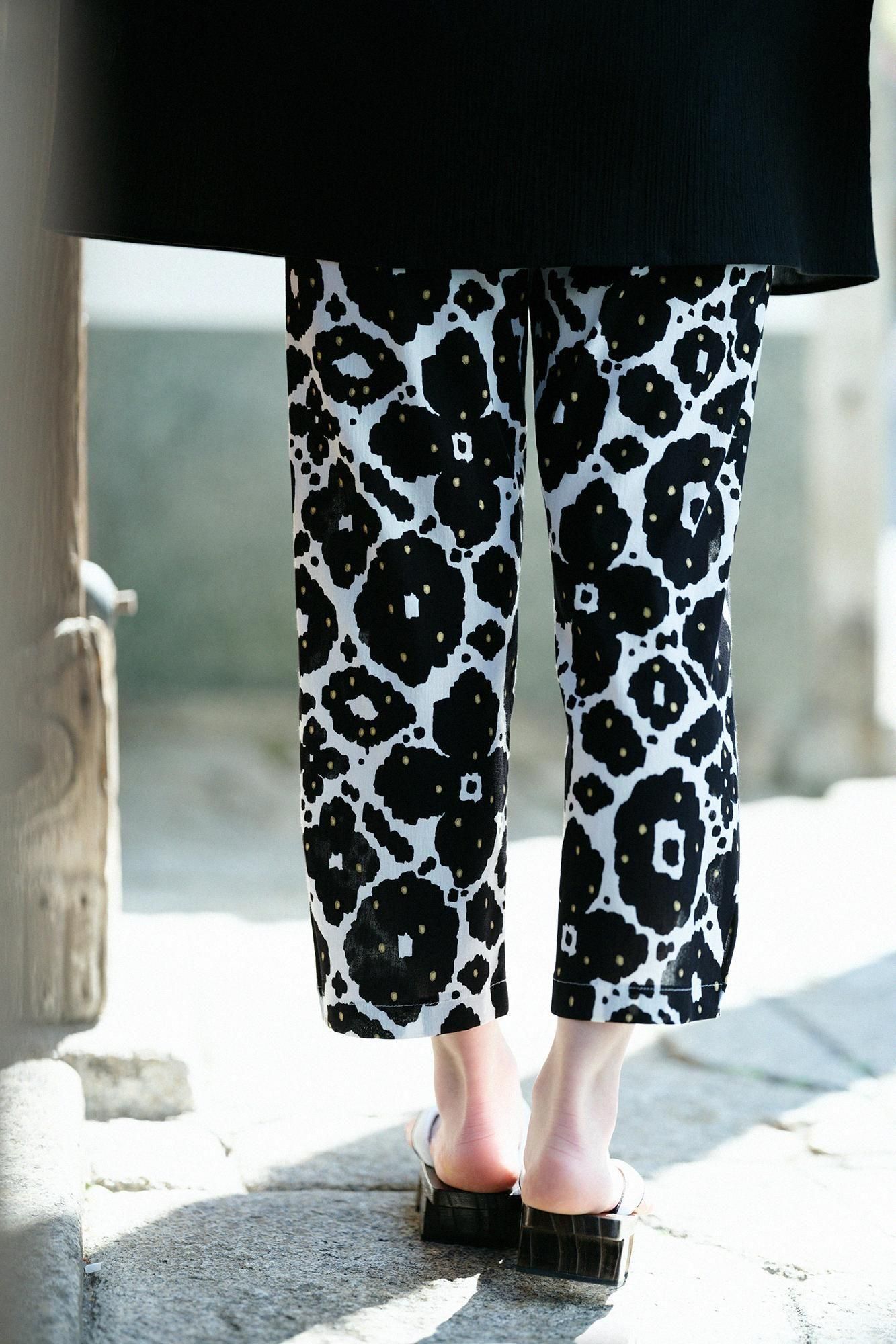 高島縮 40/40 えんゆう穿き／花装飾（はなそうしょく） - SOU