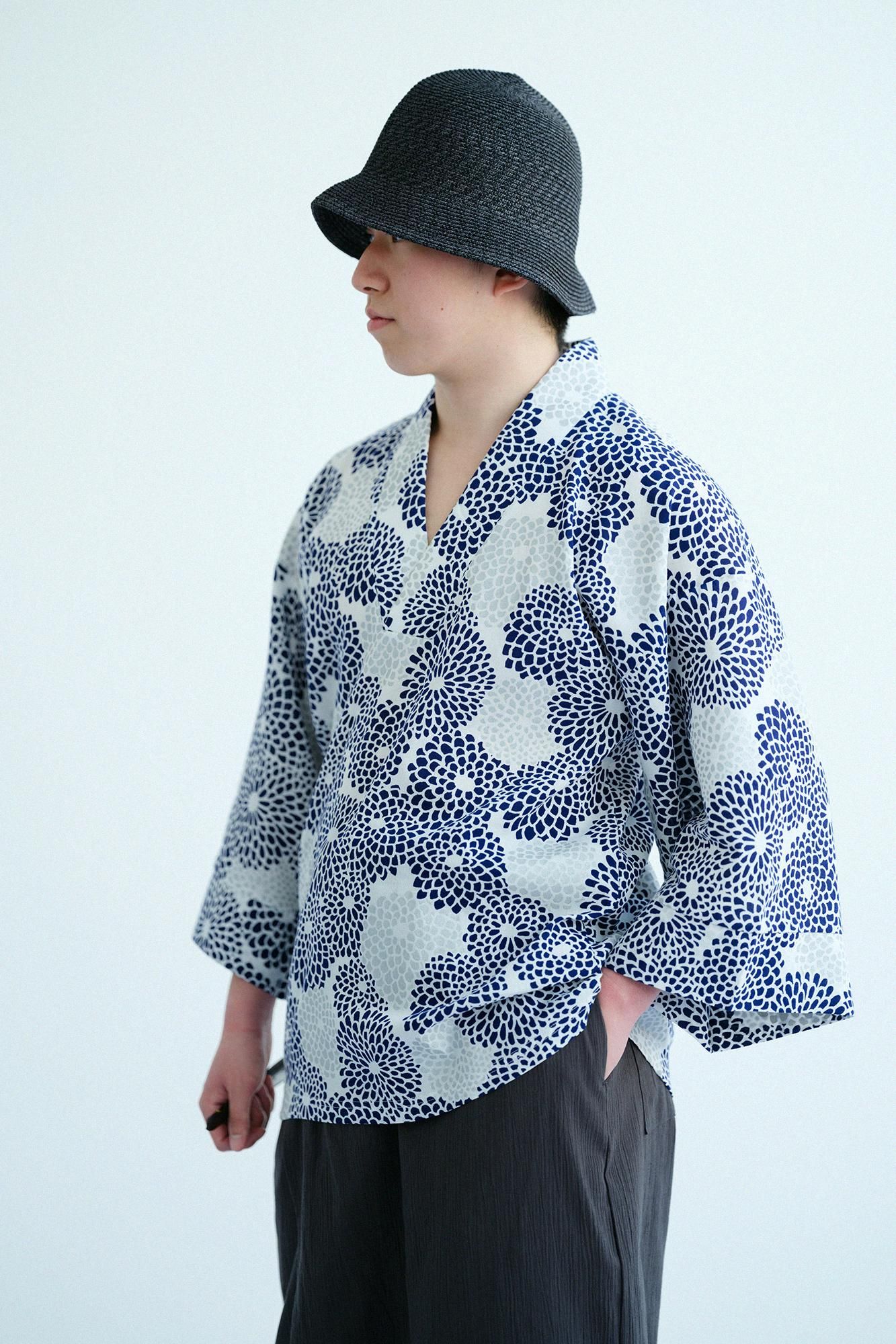 高島縮 40/40 薙（なぎ）ジバン／菊扇（きくおうぎ） - SOU・SOU