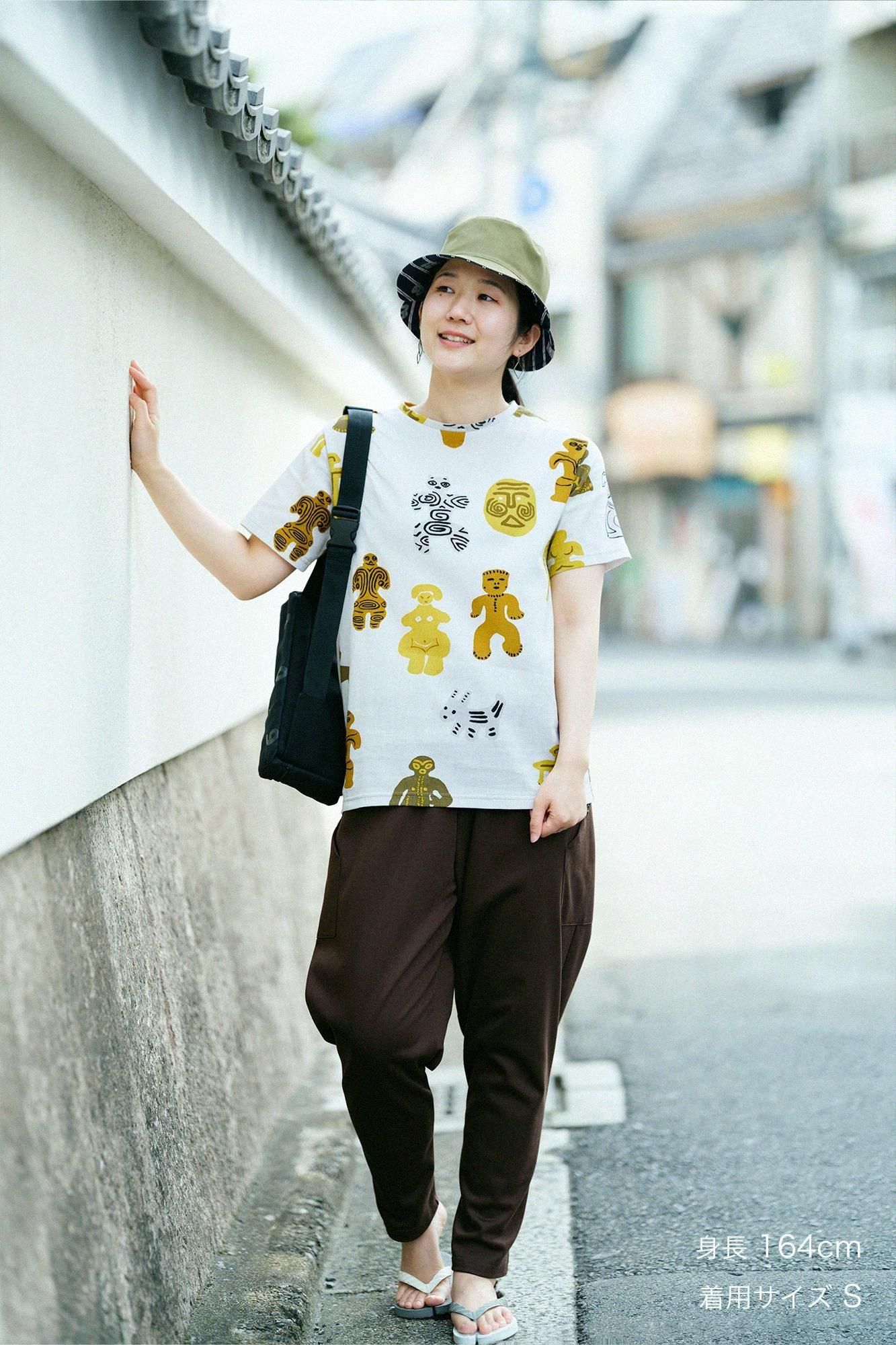 期間限定10%OFF】高島縮 40/40 半袖Tシャツ／土偶（どぐう）（※5