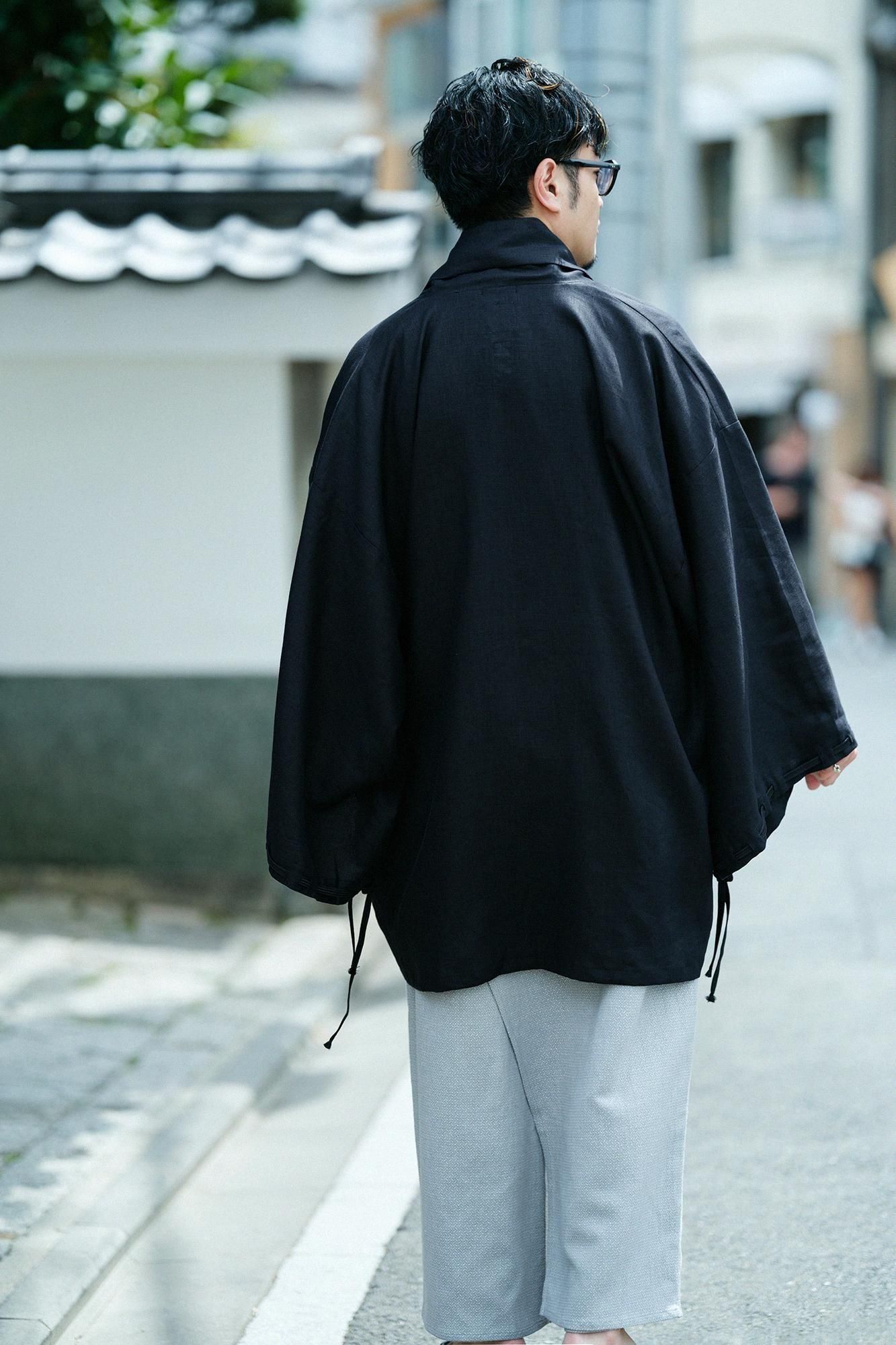 SOU SOU 編 宮中袖 間 単 墨黒 サイズM