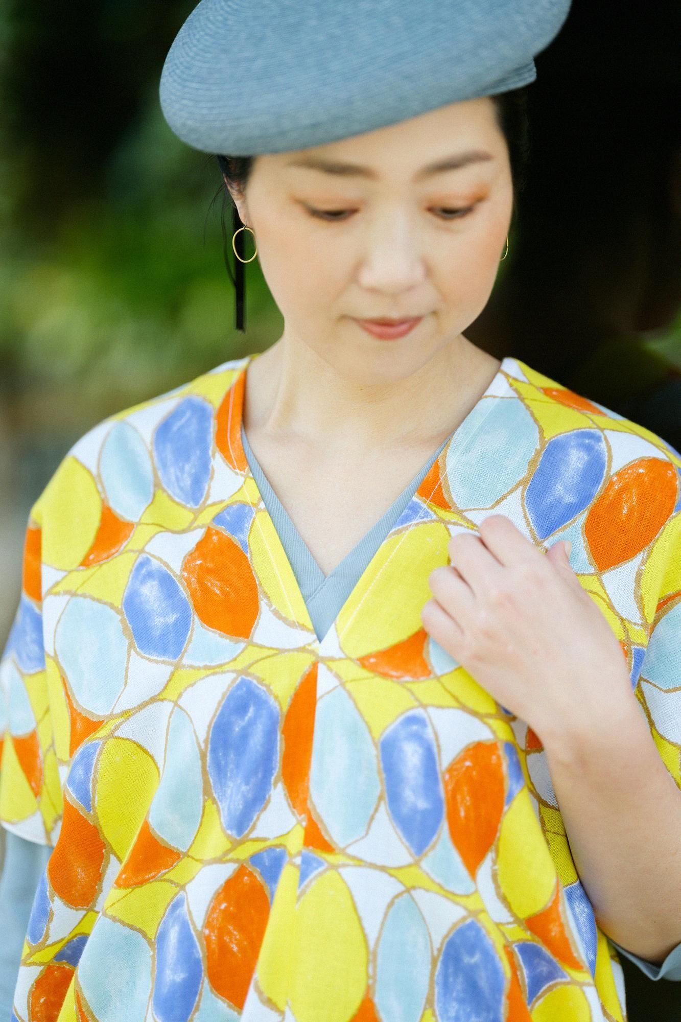 SOUSOU伊勢木綿　文　長方形衣　二つ身 伊勢木綿 文（ぶん） 長方形衣（ちょうほうけい） 二つ身