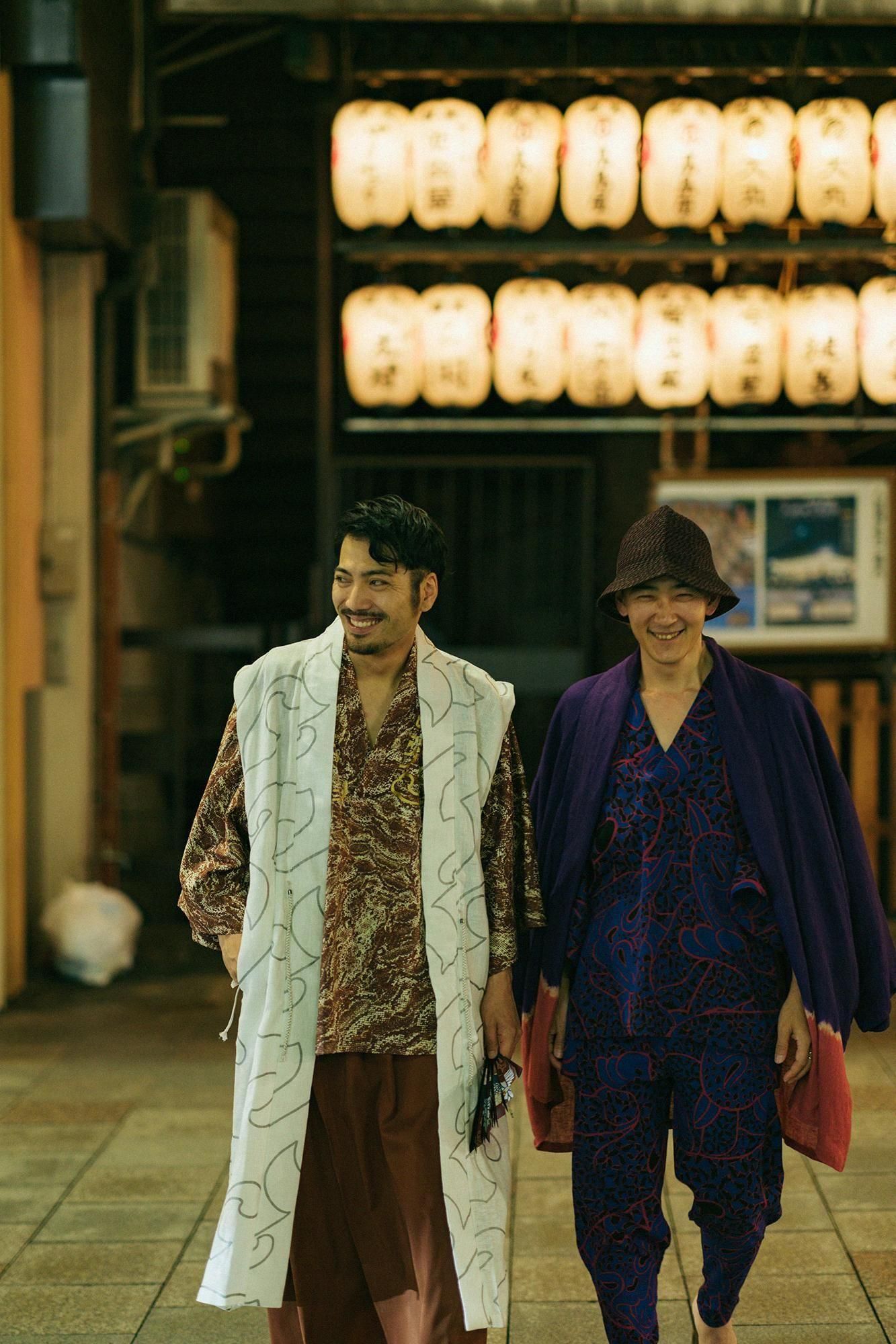 高島縮 40/40 風靡（ふうび） 上／blue red jaguars - SOU・SOU