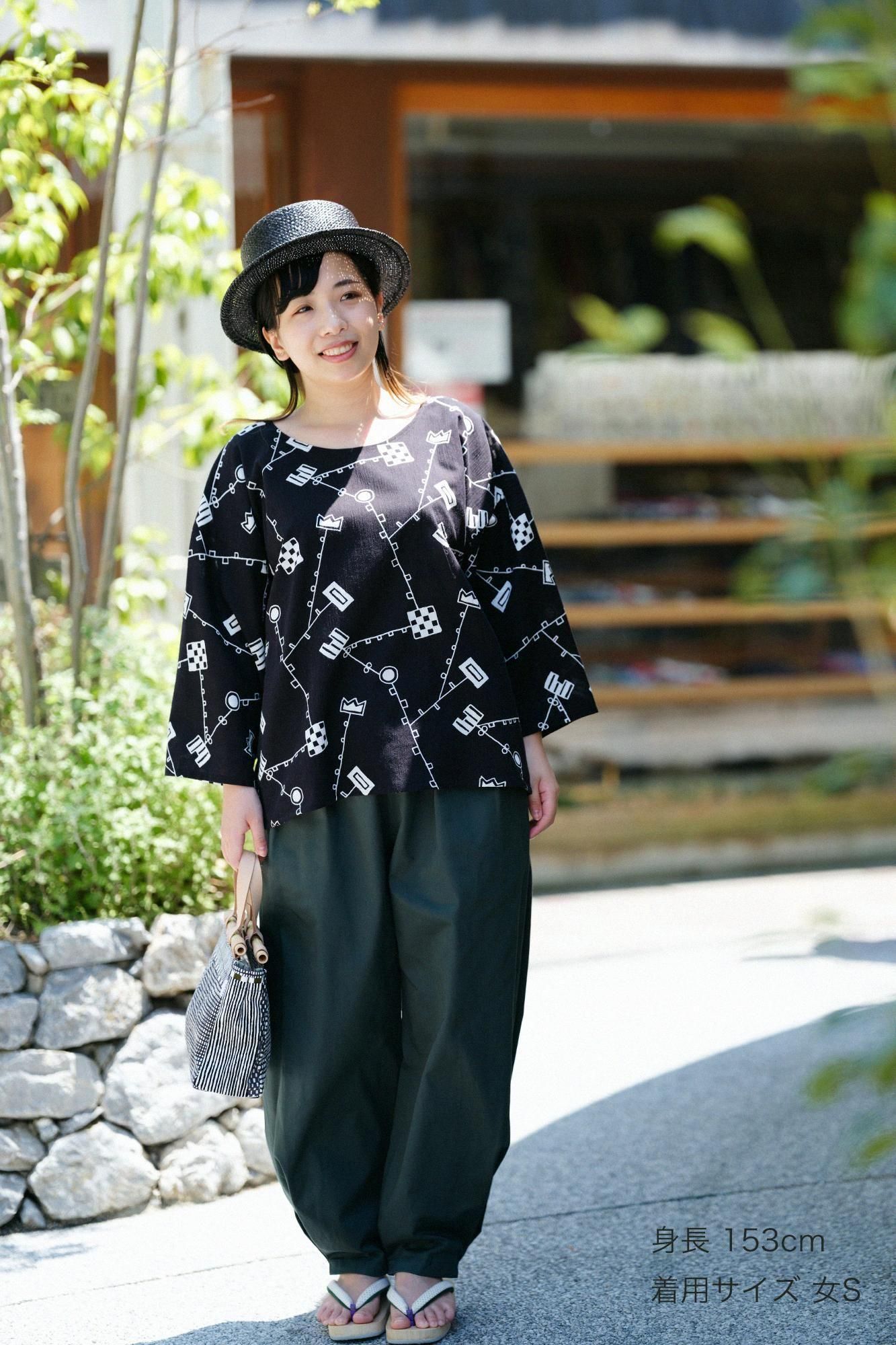 伸（しん） 綾織（あやおり） 広形（ひろなり）もんぺ／孔雀緑
