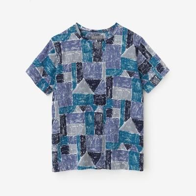 ◯予約】高島縮 40/40 半袖Tシャツ／霰縞（あられじま） （※7月1