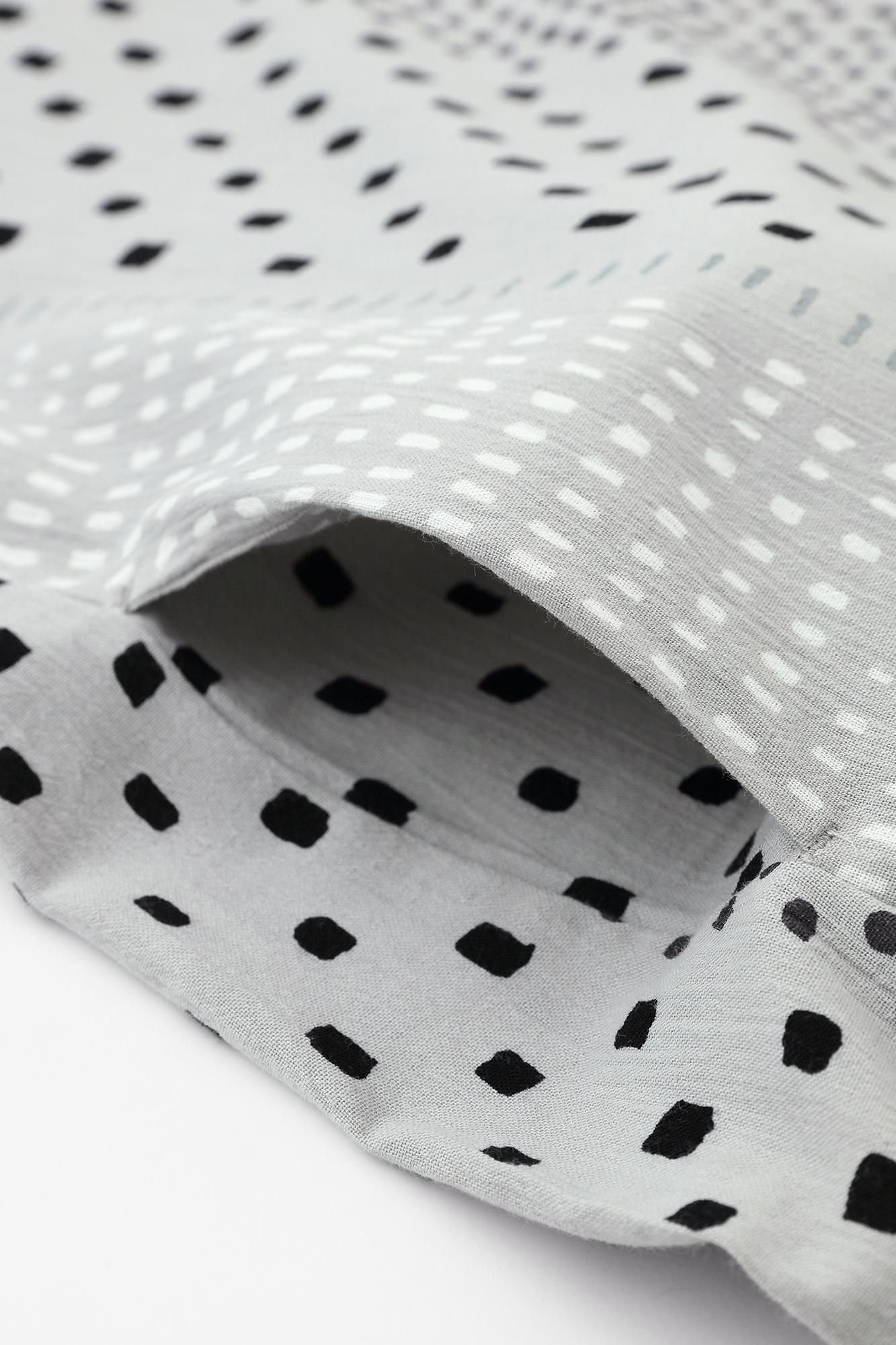 高島縮 20/20 六分袖チュニック／霰縞（あられじま） - SOU・SOU