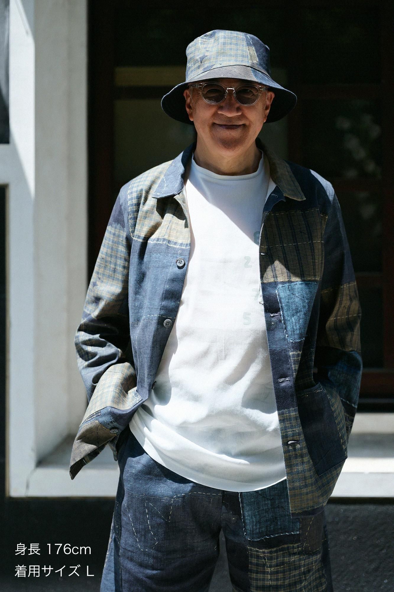 リネンコットンストレッチ 衿付ジャケット／BORO IJ - SOU・SOU