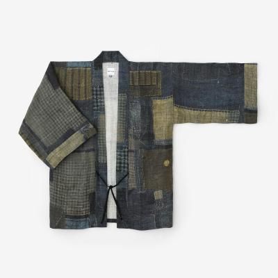 麻 ストレッチデニム 袢纏（はんてん） 間（けん） 単（ひとえ