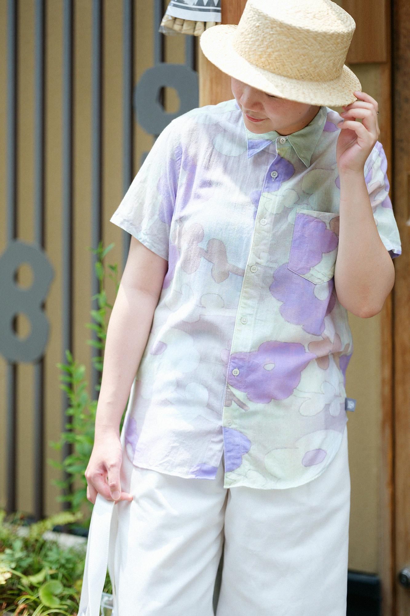 net限定】伊勢木綿 文（ぶん） 半袖シャツ／おもかげ - SOU・SOU