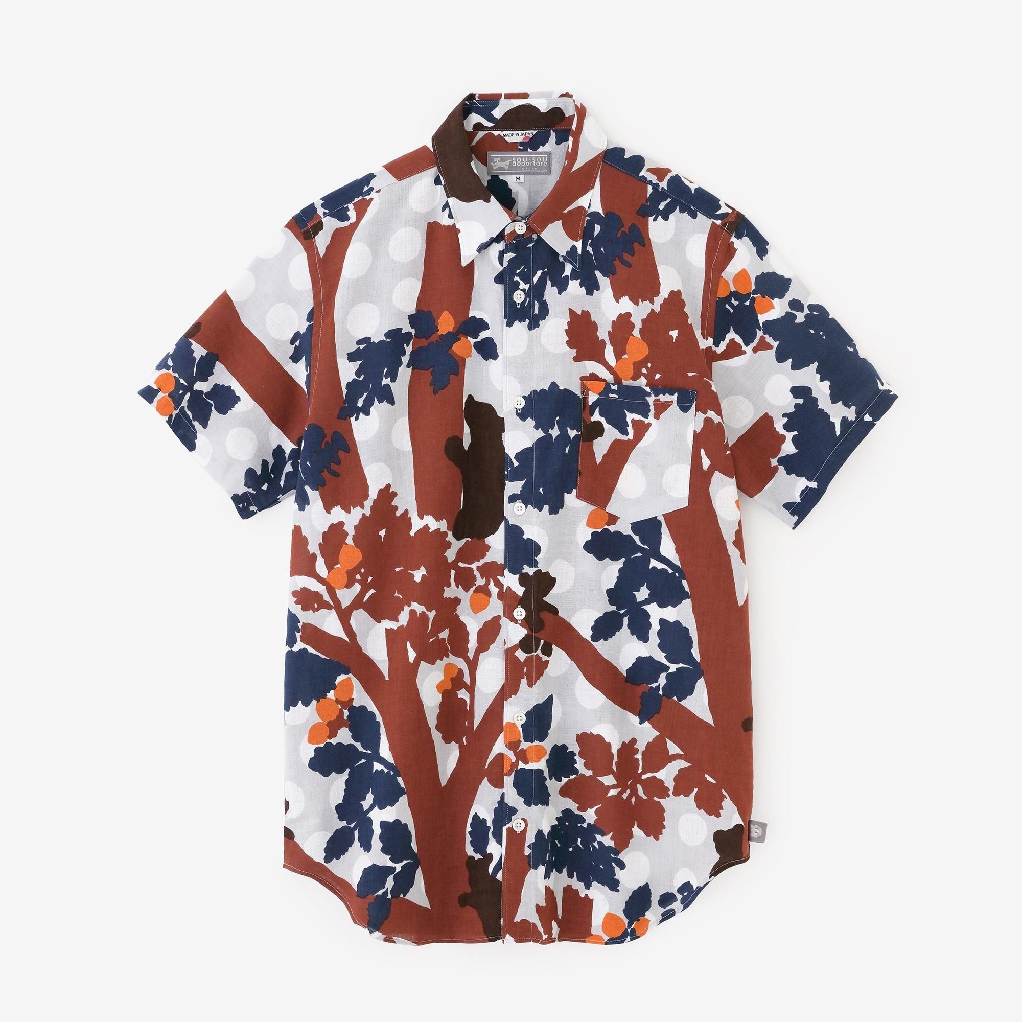 net限定】伊勢木綿 文（ぶん） 半袖シャツ／熊（くま） - SOU