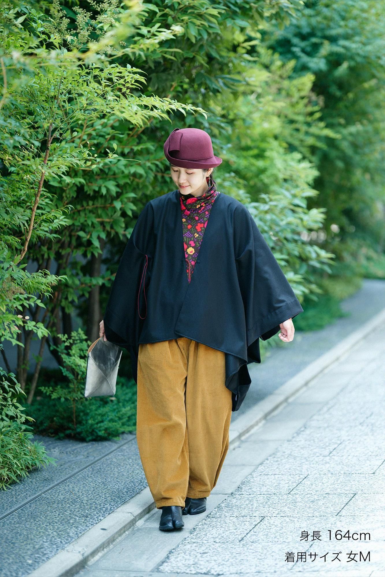 sou sou 二ノ襞もんぺ つぼみ L 綿麻 綾織（あやおり） 二ノ襞（にのひだ）もんぺ つぼみ