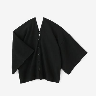 SOU・SOU★美品★きさらぎ★梳毛★ウールカシミヤ生地★羽織★黒 net限定】梳毛（そもう） 千鳥格子織（ちどりごうしおり