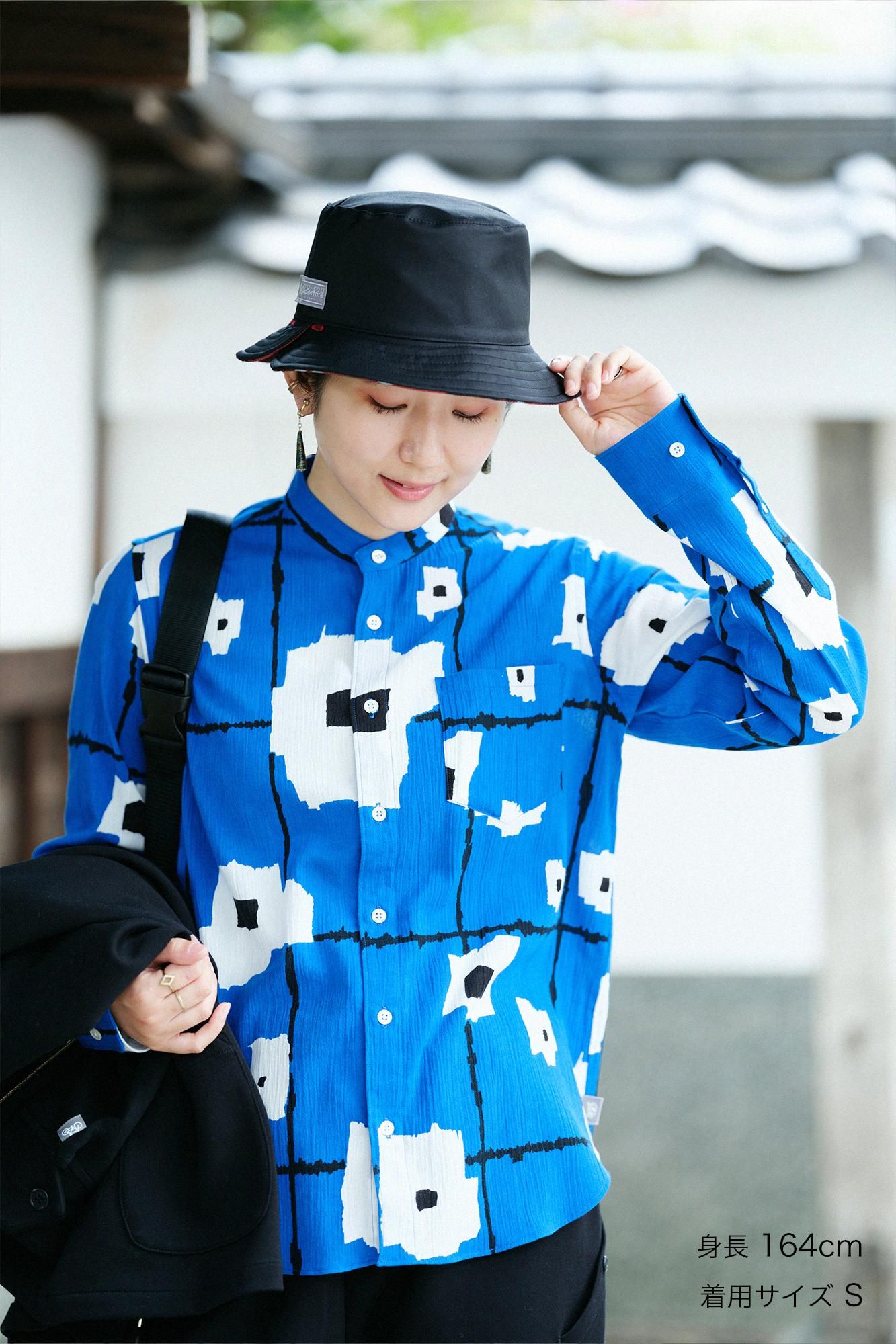 Yousou./deportare 高島縮スタンドカラー 長袖シャツ - SOU・SOU