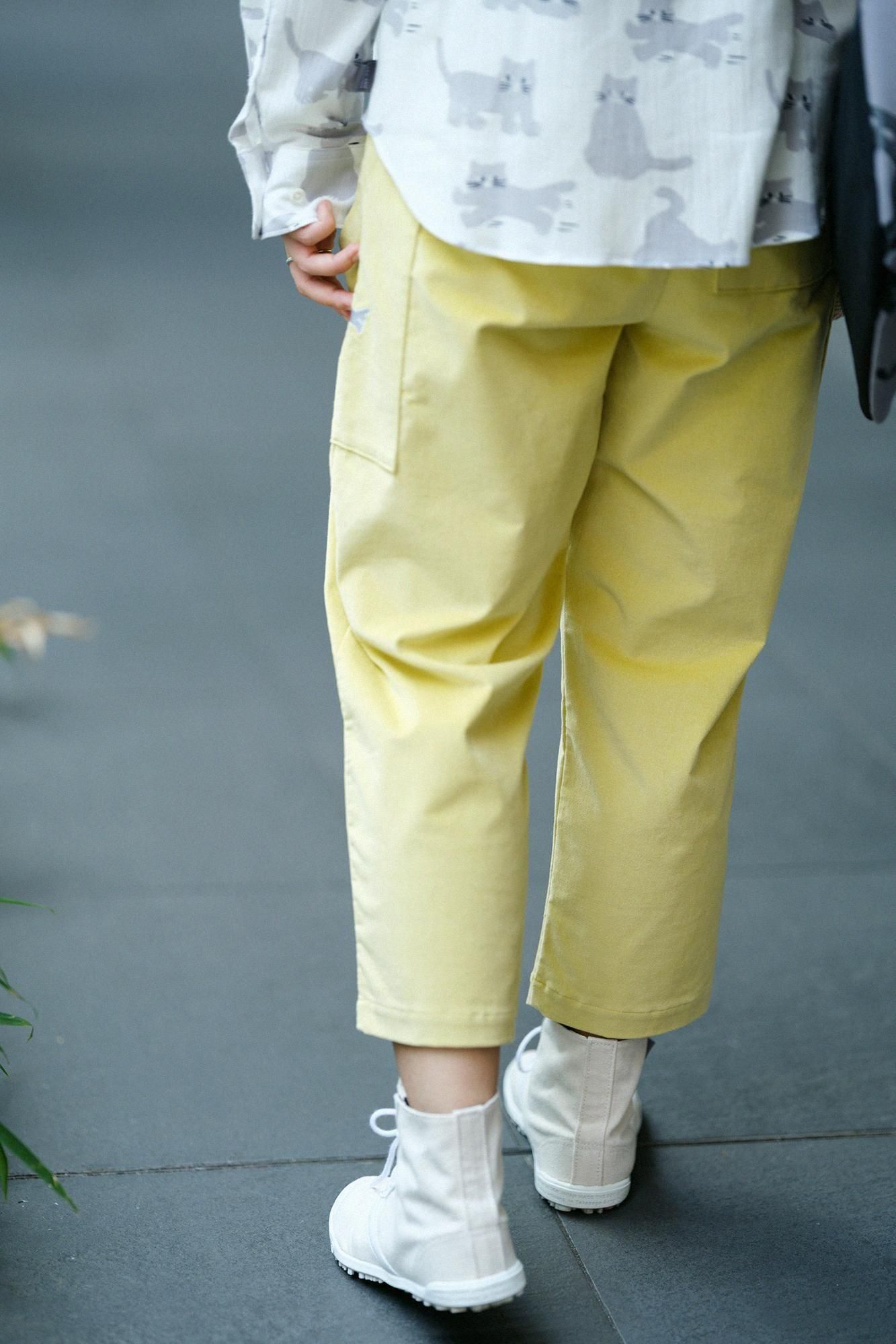 ◯予約】ストレッチコーデュロイ BIKE すててこ／レモンイエロー