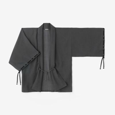 美品Sサイズ　梳毛大細交織　伯爵羽織　宮中袖　袷／濡羽色 梳毛（そもう） 大細交織（たいさいこうしょく） 伯爵羽織