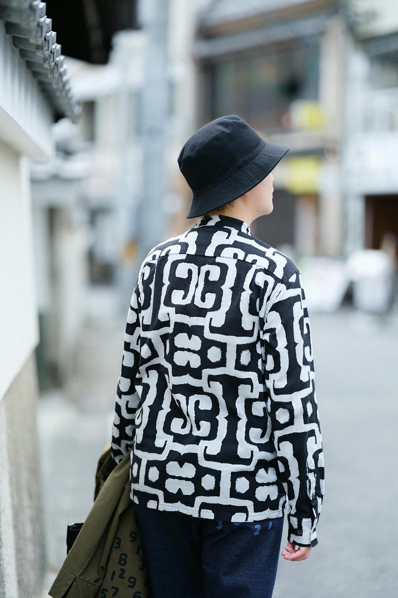 OWL.さまと元の希望者さま専用 シャツ(梱包済) 予約】高島縮 20/20 スタンドカラーシャツSP 2.0／原始彫刻