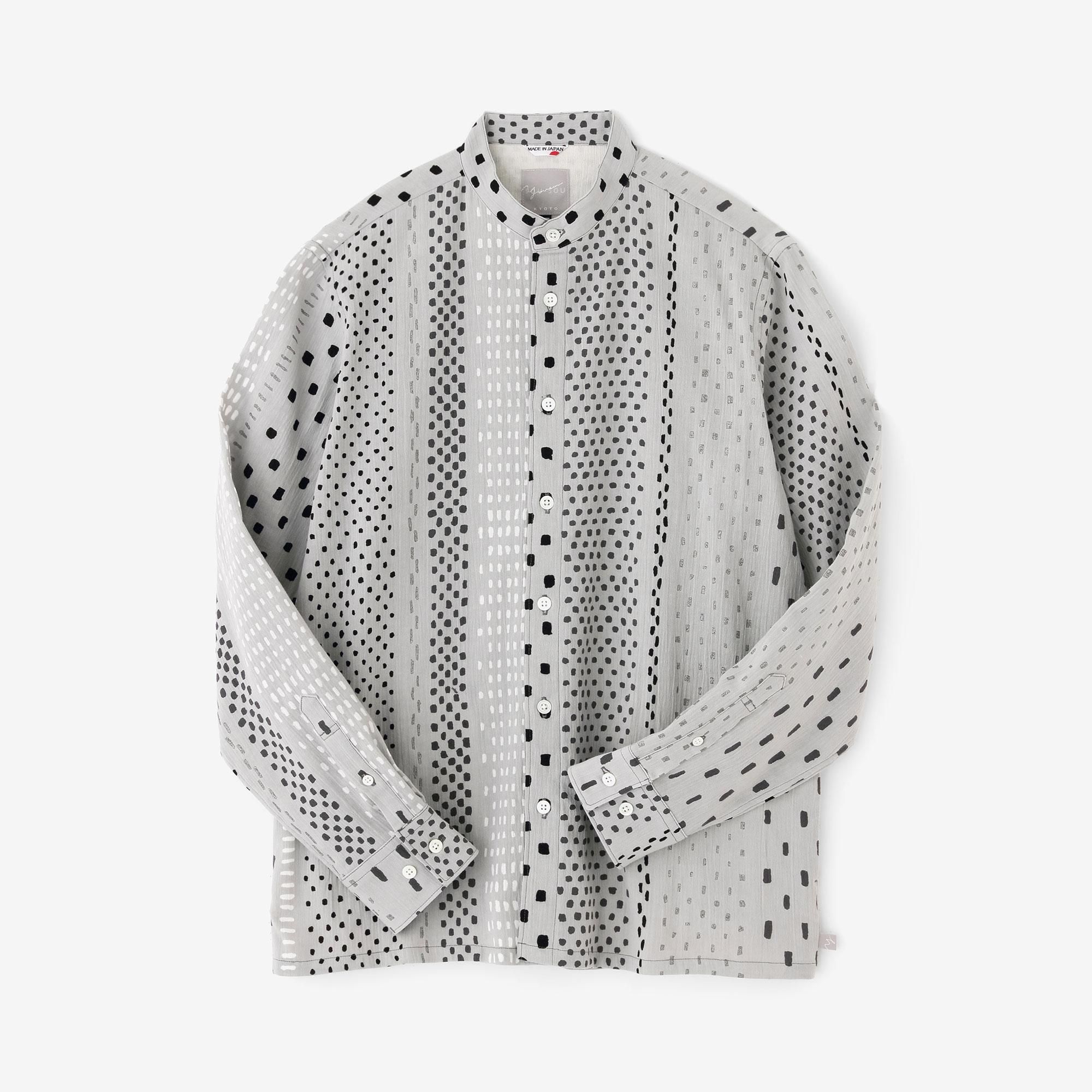 SOU・SOU 高島縮 20/20 シャツ／霰縞（あられじま） 高島縮 20/20 六分袖チュニック／霰縞（あられじま） - SOU・SOU