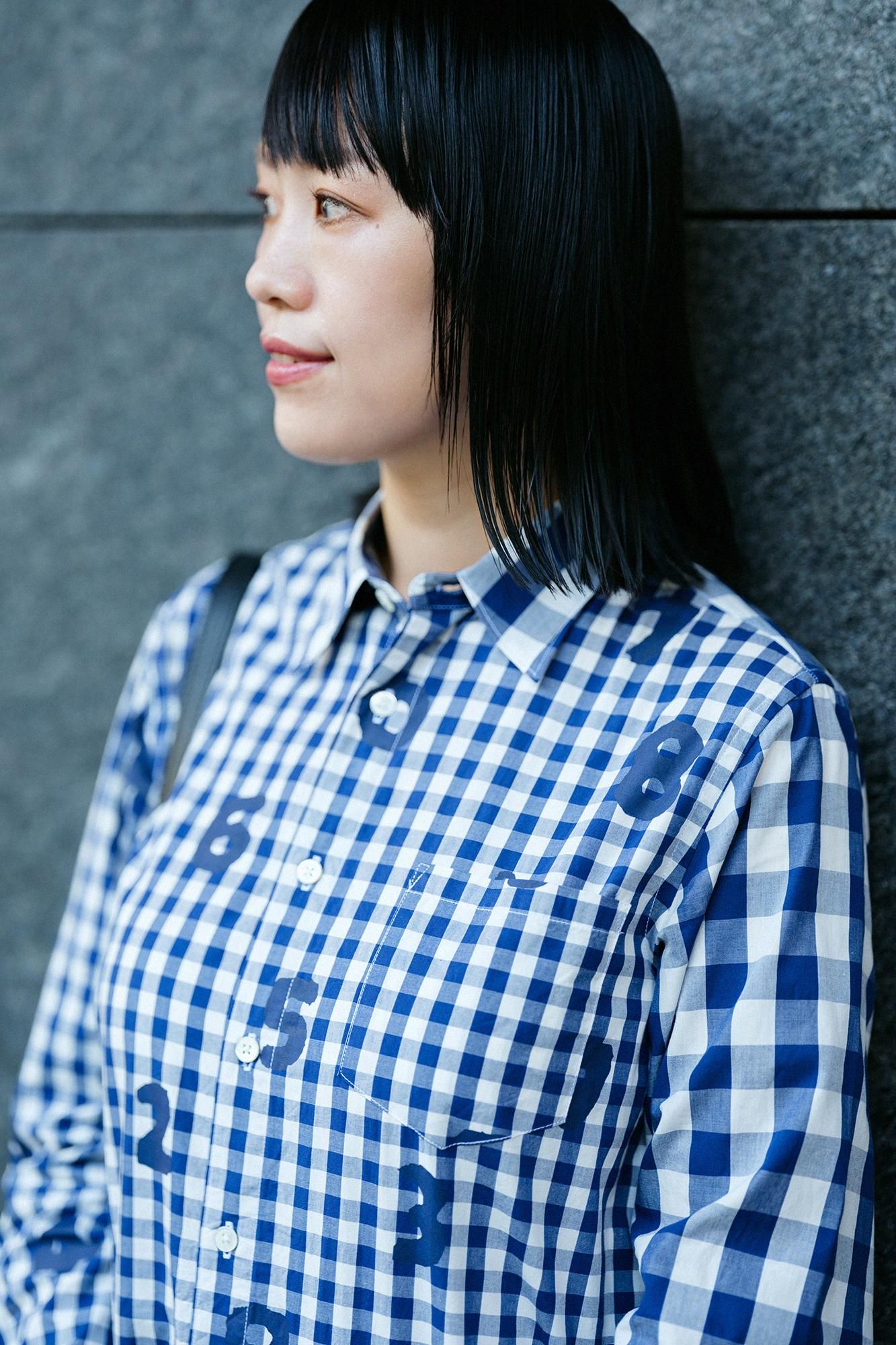 予約】ギンガムチェックシャツ／SO-SU-U×ネイビー（※10月14日頃