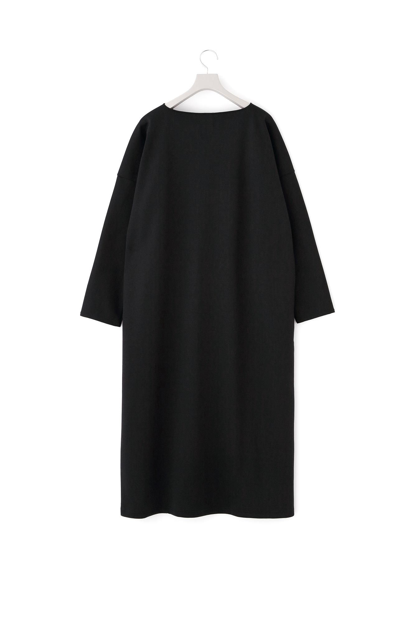 予約】ダンボールニット ボートネックL/S OP マキシ丈／ダーク