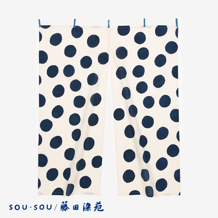 SOU・SOU×藤田染苑 藍捺染 手ぬぐいのれん 2巾／すいぎょく - SOU・SOU netshop　（ソウソウ）　-　『新しい日本文化の創造』