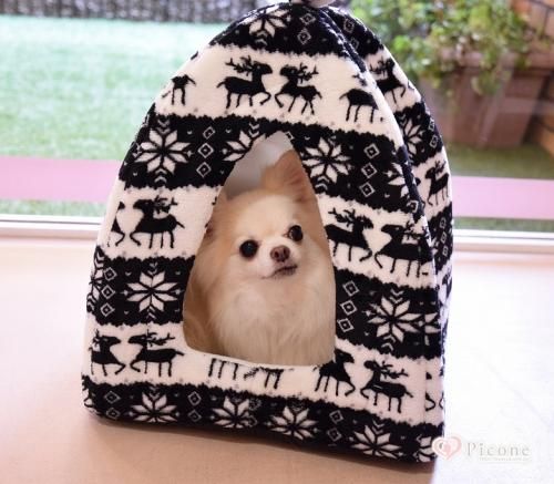 プチプラ ノルディック柄かまくらベッド ドッググッズ 通販 販売 プードルごはんの Picone ピコネ プチプラ ノルディック柄かまくらベッド ドッググッズ 通販 販売 プードルごはんの Picone ピコネ