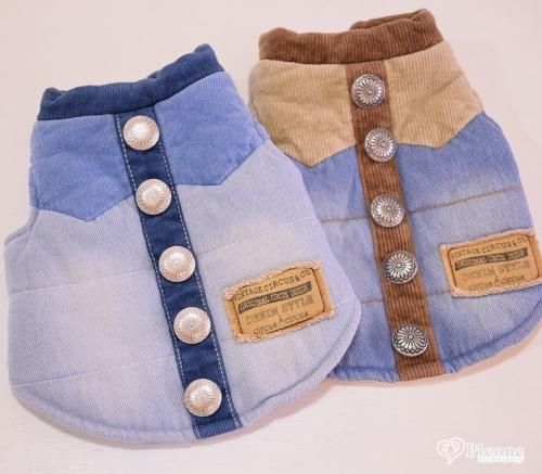 CIRCUSCIRCUS（サーカスサーカス）】コンチョ中綿ベスト - ドッグ