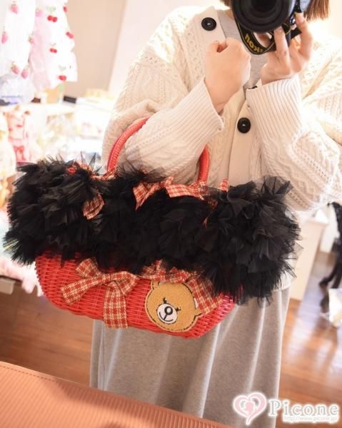 pepeプラカゴ プラカゴ 黒xベージュ Lサイズ トート バスケット エコバッグ