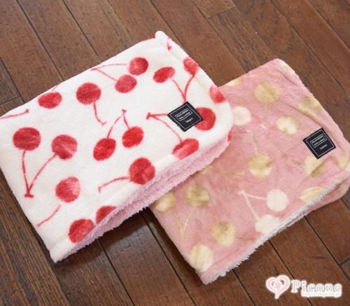 プチプラ☆チェリー柄ボアブランケット - ドッググッズ 通販/販売