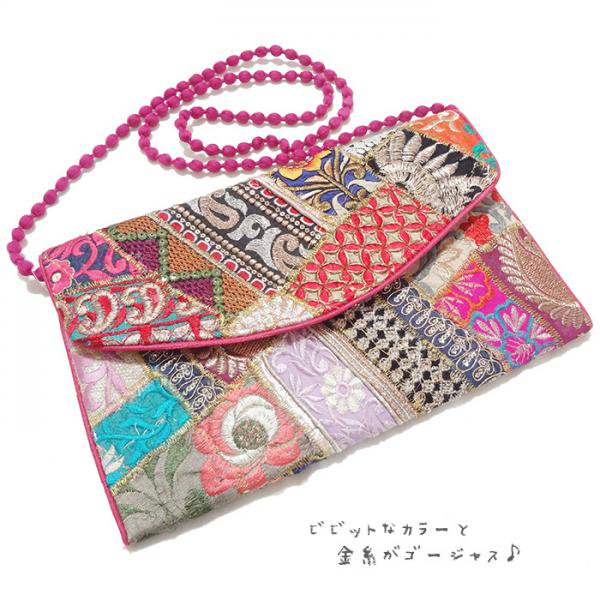 インドゴージャス刺繍クラッチバッグ - アジアンファッション 