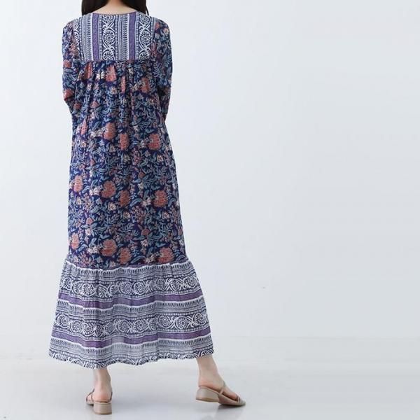 ZARA 綿100％ エスニック 総柄 ロング ワンピース｜Yahoo!フリマ