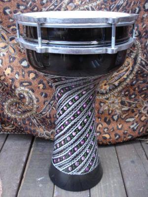 トルコ ダラブッカ アルミ製ボディ エジプト型 T-ALSC 花柄 - Darbuka