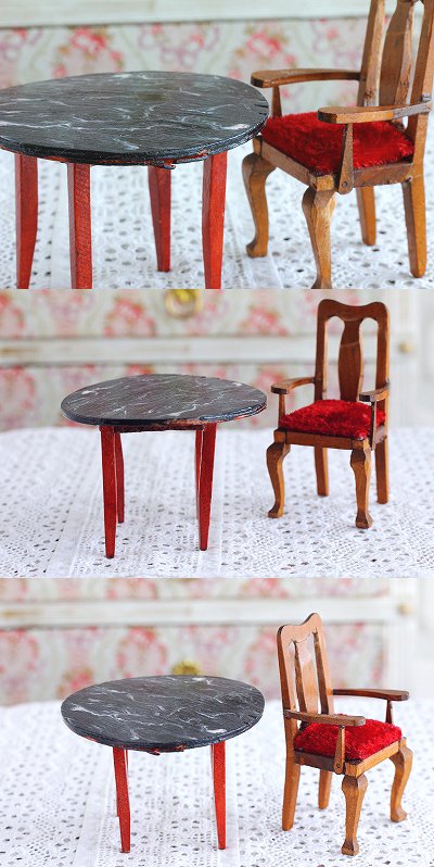 ヴィンテージドール用テーブル＆チェアセット