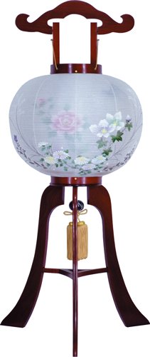 盆提灯-大内行灯 二重張り 桜 「牡丹芙蓉」 尺一(１１号) - 盆提灯