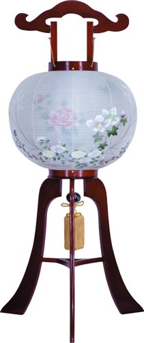 盆提灯-大内行灯 二重張り 桜 「牡丹芙蓉」 尺一(１１号)の画像１