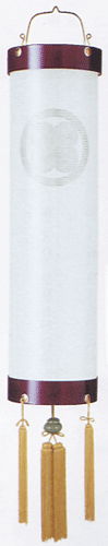 盆提灯-住吉提灯 絹張り 桜 無地 八寸(８号) 家紋代込みの画像１