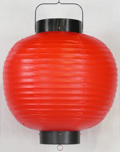 赤ビニール提灯 丸型 尺六丸(１６号)