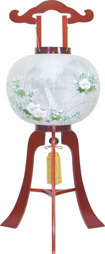 盆提灯-大内行灯 二重張り 桜 「照葉」 尺一(１１号) - 盆提灯・八女ちょうちん製造販売「提灯の匠屋」