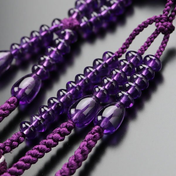 最低価格販売 数珠・女性用 紫水晶暈（ぼかし） みかん玉 念珠