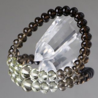 数珠ブレスレット みかん玉（約8×6ミリ）茶水晶 トパーズ グラデーション 107000058