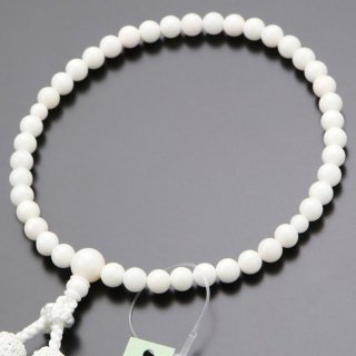 数珠 女性用 約6.5ミリ 白珊瑚 銀花かがり房 2000200500209 送料無料
