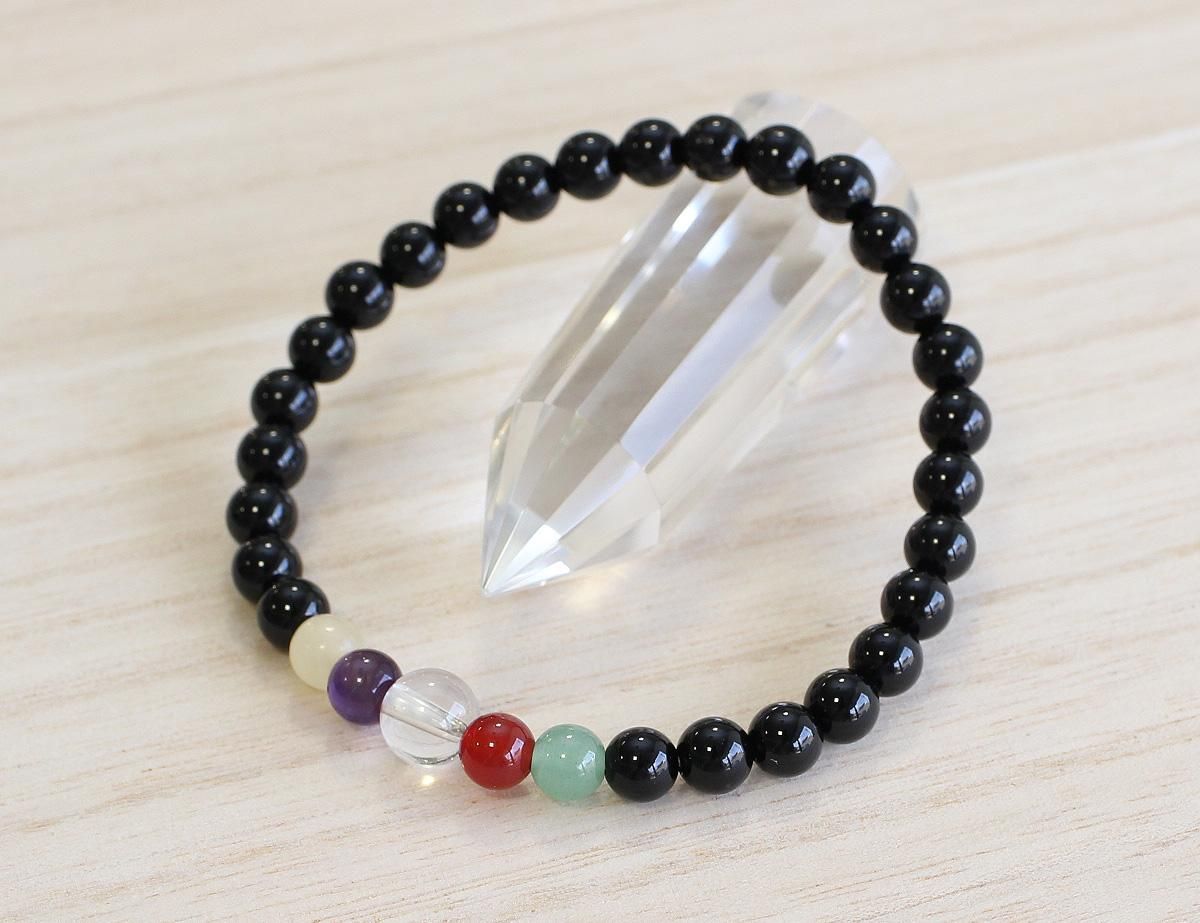 念珠ドットコム- 五智念珠 黒オニキス 印度翡翠 紫水晶 ブレスレット