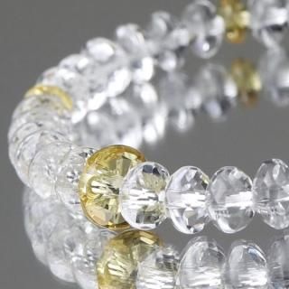 数珠ブレスレット スターシェイプ 黄水晶 四天 紫水晶 107000124