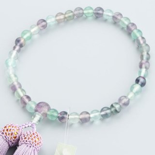 数珠 女性用 約6ミリ 本水晶 紫水晶 正絹房 102000067 送料無料