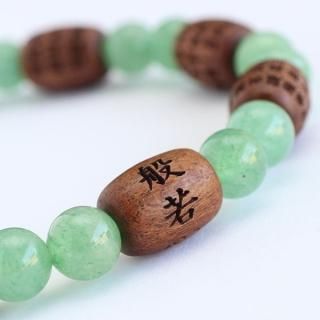 数珠　ヒスイ(翡翠)と木製算盤珠を組み合わせにブレスレット 数珠ヒスイ(翡翠)と木製算盤珠を組み合わせにブレスレット
