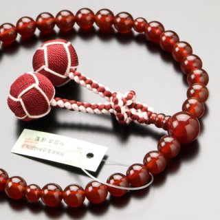 数珠 女性用 約8ミリ 本瑪瑙 2色梵天房 2000200402930 送料無料